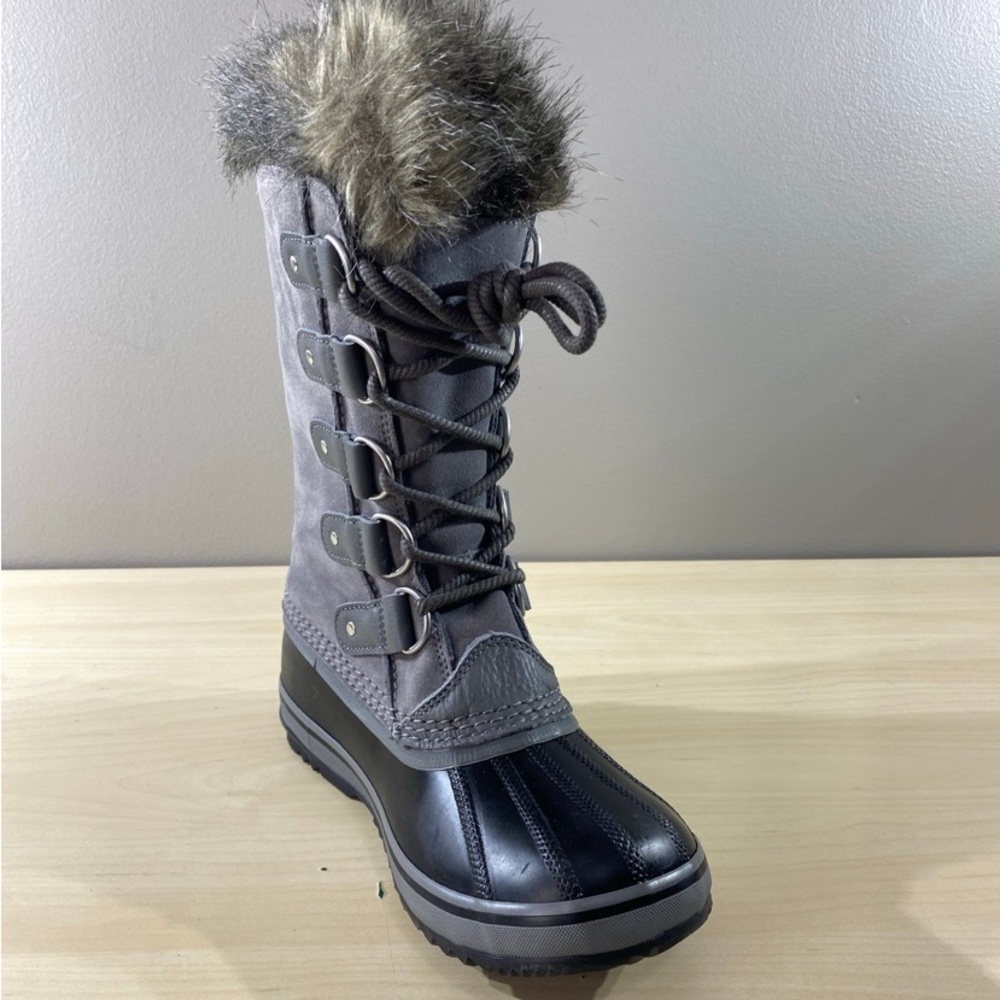 Sorel Women's Gray and Black Fur-Trimmed Calf-high Boot - Picture 4 of 7